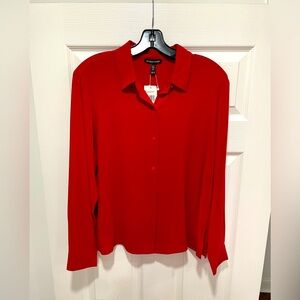 Eileen Fisher classic collar shirt scarlet